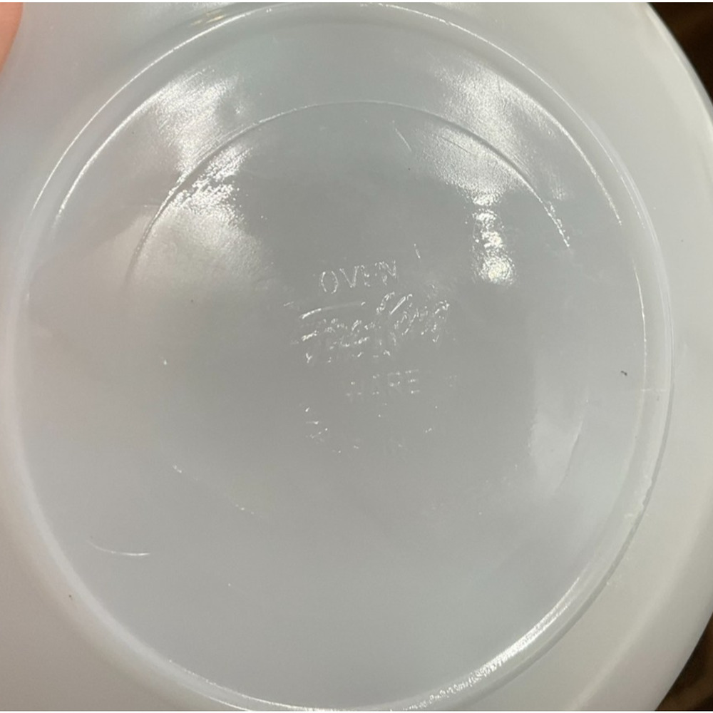 5 Fire King Saucers Floral White Milk Glass Set Of 5 Vintage 1950’s Mid Century - Picture 6 of 6